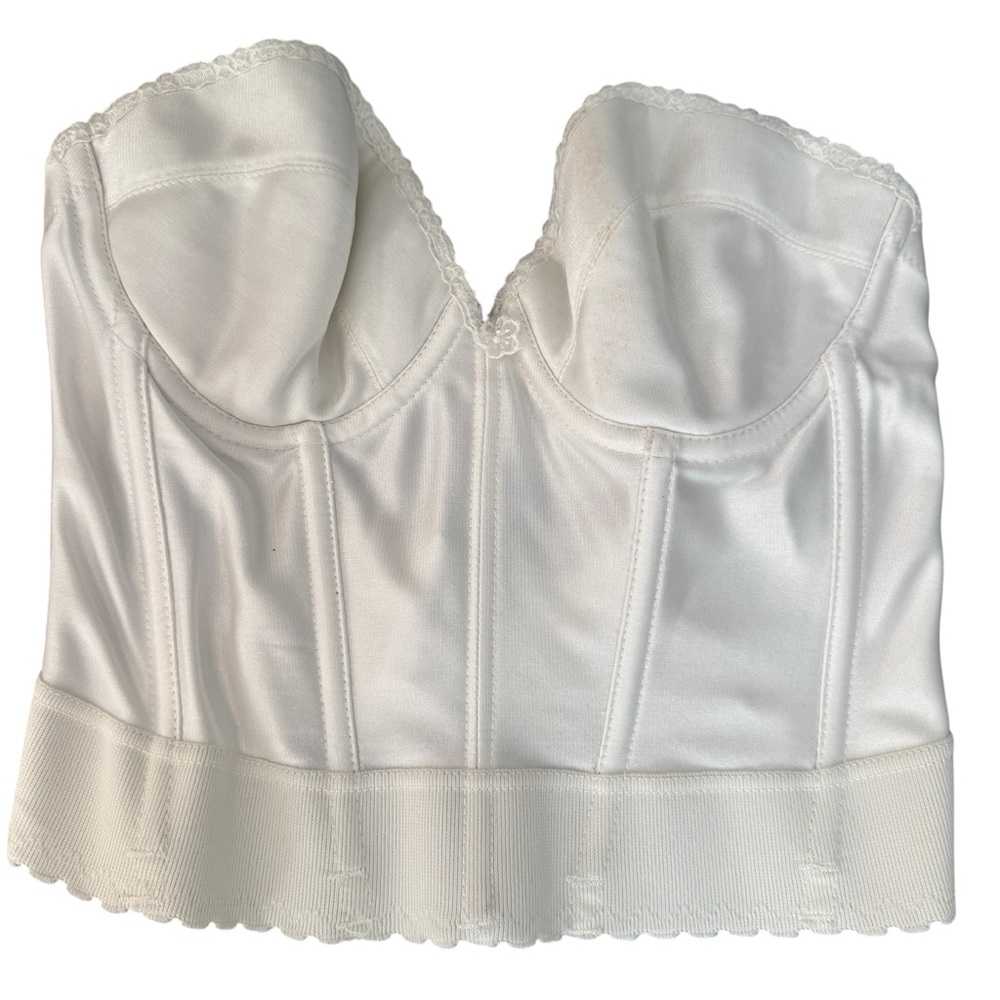 Vintage Carnival Made in USA White Bustier Underwire Corset Top Sz 34C